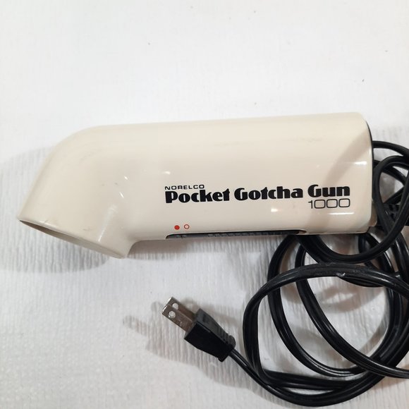 Vintage Norelco Pocket Gotcha Gun 1000 hair dryer HS1727 white Hong Kong RARE